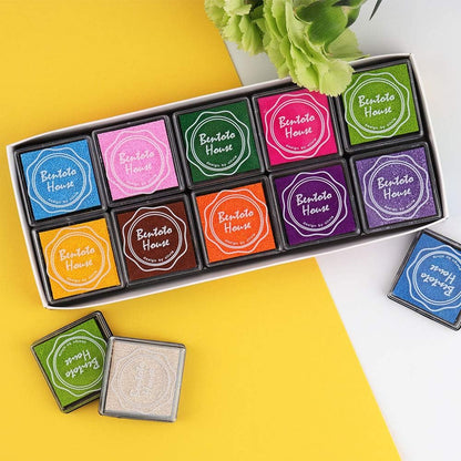 Dizdkizd Finger Craft Ink Pads, 20 Colors Craft Ink Pads for Rubber Stamps, Paper, Scrapbooking, Wood, Fabric, Best Gift for Kids