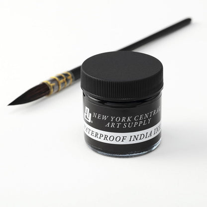 New York Central® India Ink 1oz Bottle - Make an Impact with Matte Black India Ink, Perfect for Artists, Calligraphy, Illustrations, & More - Crafty Corner