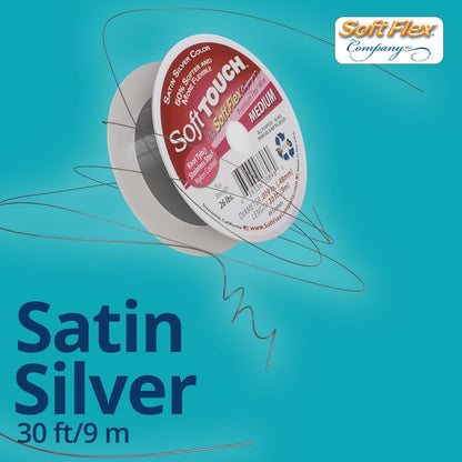 Soft Flex 49 Strand Stringing Wire - Flexible Braided - Medium 0.19 Diameter - Jewelry Making Bead Wire - Satin Silver - Crafty Corner