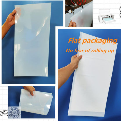 BANLTRE 12 x 24 inch Flat Packaging 10 Sheets 7.5 mil Mylar Sheet Milky Translucent PET Blank Stencil Making Sheet for Cutting, Cut Tool Template Material (Flat Packaging)