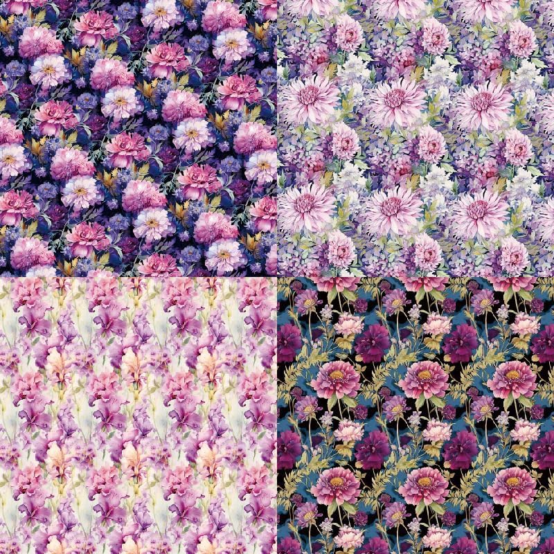 Purple Floral Scrapbook Paper Pad Color Flower Patterned Paper 6×6,24 Sheets Single-Sided Floral Scrapbooking CardStock Papers Pad for Holiday Cardmaking DIY Origami Journaling. - Crafty Corner