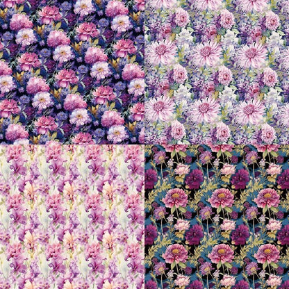 Purple Floral Scrapbook Paper Pad Color Flower Patterned Paper 6×6,24 Sheets Single-Sided Floral Scrapbooking CardStock Papers Pad for Holiday Cardmaking DIY Origami Journaling. - Crafty Corner