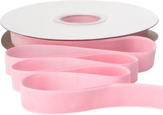 Ribbli Polyester Pearl Pink Velvet Ribbon,5/8 Inches Continuous10-Yard Spool,Christmas Ribbon for Gift Wrapping,Floral Bouquets, Home Decor - Crafty Corner