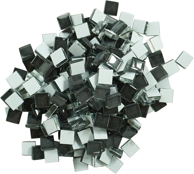 Square Glass Mosaic Tiles Bulk for Adults Crafts Supplies,200g Broken Mosaic Glass Pieces for DIY Mosaic Art Handmade Jewelry Coasters Picture Frames Decoration