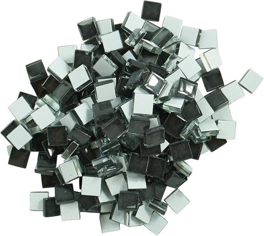 Square Glass Mosaic Tiles Bulk for Adults Crafts Supplies,200g Broken Mosaic Glass Pieces for DIY Mosaic Art Handmade Jewelry Coasters Picture Frames Decoration