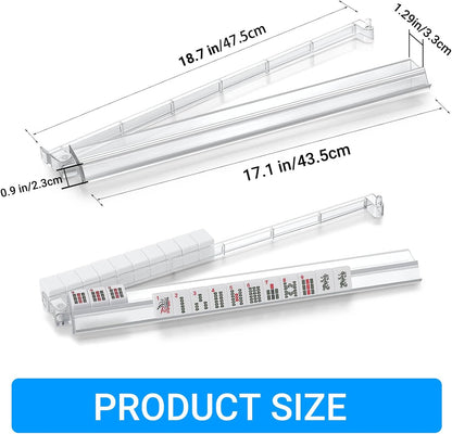 4 PCS Clear Acrylic American Majiang Tile Racks with Pushers,Mahjong All-in-One Tile Rack & Pusher, Modern American Mahjong Tile Racks