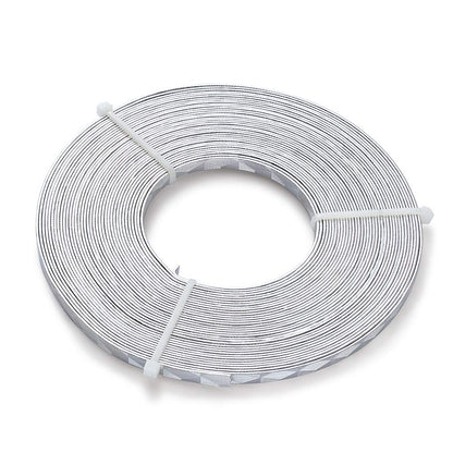 Fashewelry 32.8 Feet 5mm Aluminum Flat Artistic Wire Silver Bendable Metal Craft Wire for Beading for Bezel Sculpting Armature Jewelry Making Gem Metal Wrap