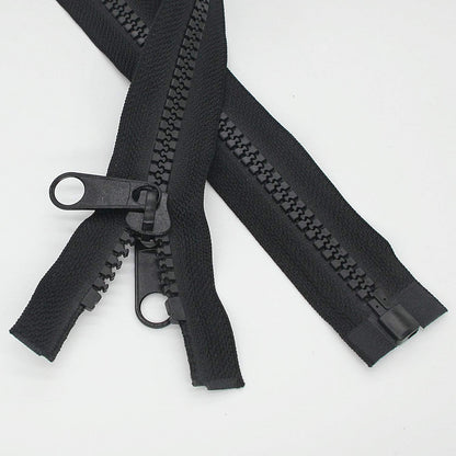 Leekayer 2PCS #10 36 Inch Heavy Duty Zippers for Sewing Separating Large Plastic Zippers Black Tape with Double Pull Tab Slider, Sleeping Bag, Boat, Canvas, Cover, Trampoline, Dog Bed,Tent (36" 2pcs)