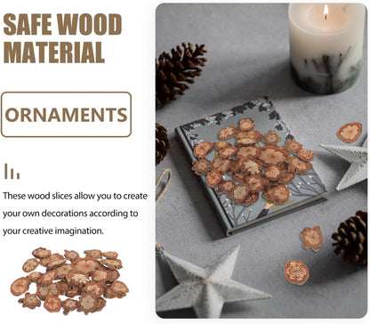 GALPADA Christmas Tree Bark Wood Slices Xmas Ornaments Mini Natural Vintage Round Log Discs for Arts & Crafts Home DIY Table Decoration - Crafty Corner