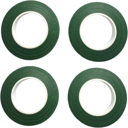 4 Rolls 1/2 Inch Floral Tapes Florist Wraps for Bouquet Stem and Flowers Making Craft Projects (30 Yards, Dark Green)
