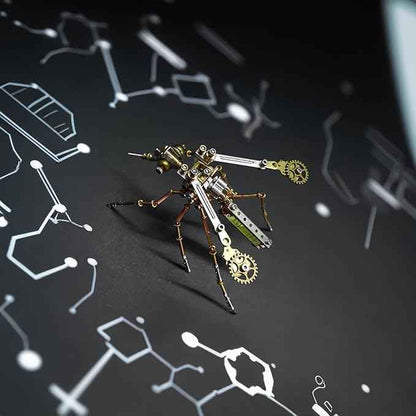 Mechanical 3D Steampunk Metal Puzzle Insects Mosquito Model Personalized Gifts Mind Relaxation Building Project Cool for Birthday (Mosquito)