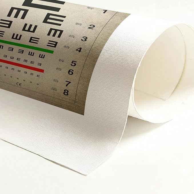 Poster Master Vintage Eye Chart Canvas - Retro Vision Test Print - Medical Art - Gift for Men, Women & Doctor - Optical Wall Decor for Office, Hospital or Clinic - 8x10 ROLLED Canvas