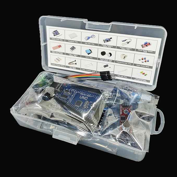 UNO Starter Kit for UNO R3 Development Board Basic Starter Kit 400 Hole Breadboard, Sensors, Obstacle Avoidance Module, and Essential Compatible with A rduino IDE HUAGZIMO