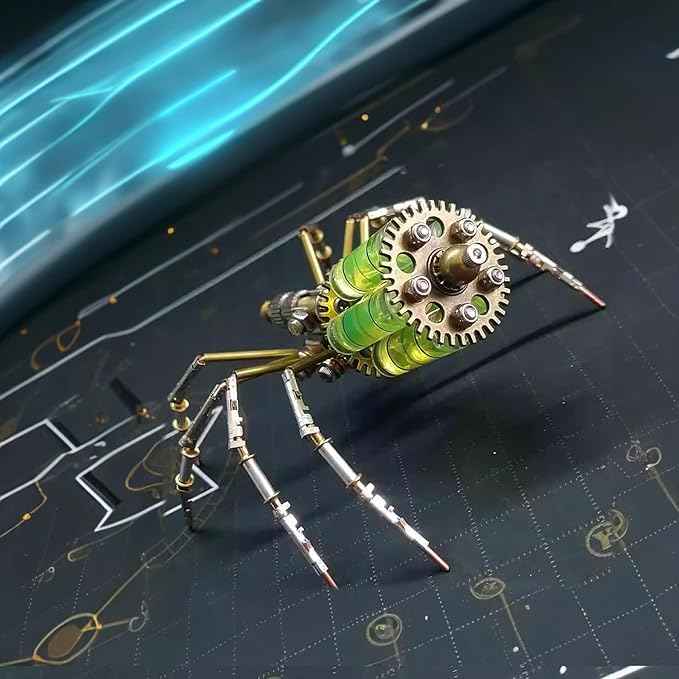 Mechanical Metal DIY 3D Insect Brass Puzzle Model Kits Puzzle for Adults, Steampunk Electric Mechanical, Assembly DIY Gift Craft Hobby for Men for Family and Friends(Gatling Spider)