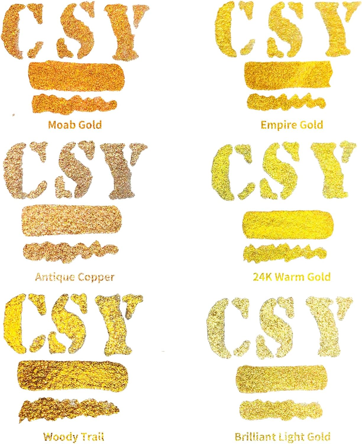 CSY art gallery Metallic Acrylic Paint Ink-Water Resistant Drawing Inks Set-24K Gold Alcohol Ink-Mica Paint for Resin, Rock,Markers Refill,Wood,Crafts (Fallen Leaves Starlight Set) - Crafty Corner