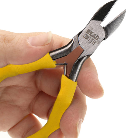 The Beadsmith Color-ID Side Cutter – 5 inches (127mm) – Yellow Comfort Grip Handle – Polished Steel Head and Double-Leaf Spring - Tool for Jewelry Making - Crafty Corner