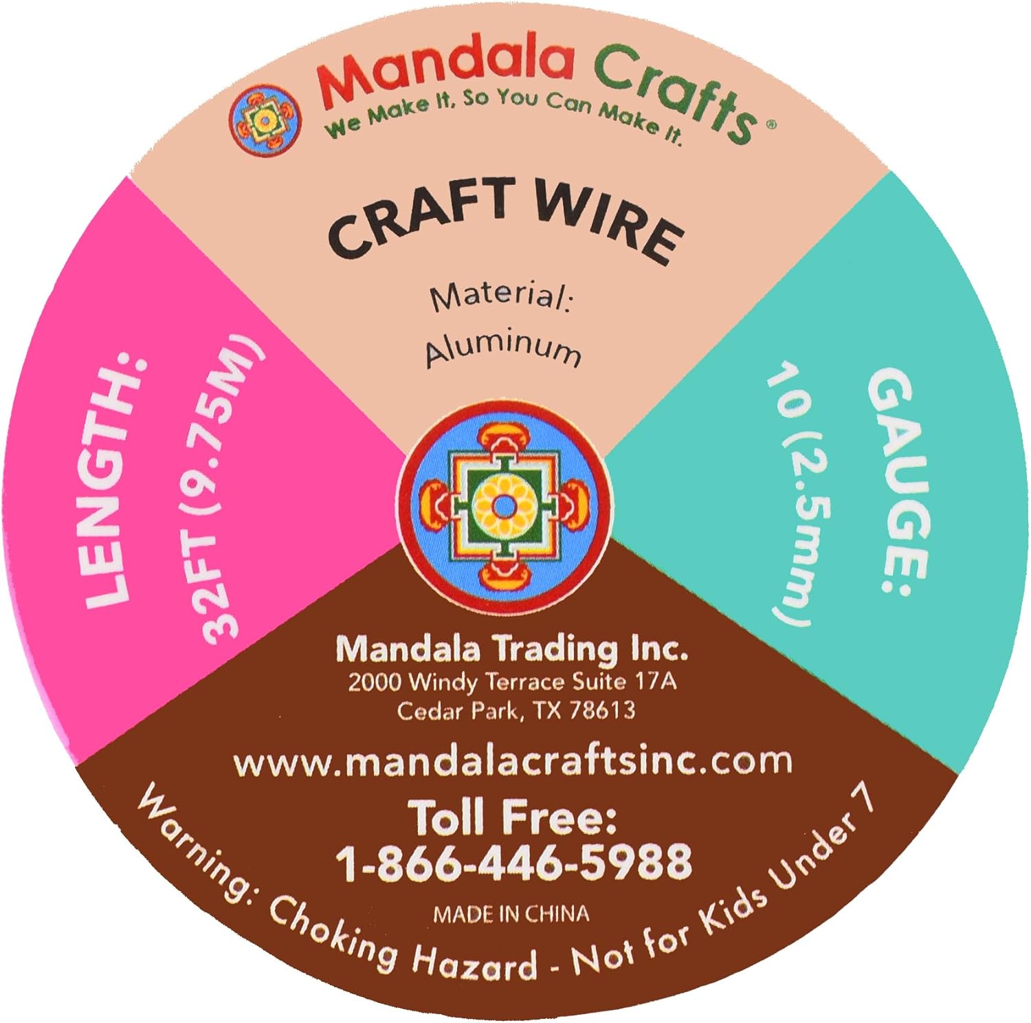 Mandala Crafts 10 Gauge Anodized Aluminum Craft Wire for Jewelry Making - 32 FT Colored Flexible Violet Wire - Bendable for Bonsai Armature Crafting Sculpting - Crafty Corner