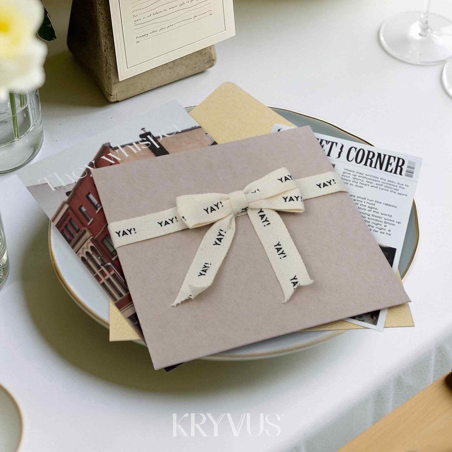 Yay! Ribbon - 5/8 Inch x 12 Yards Natural Twill Tape Ribbon, Cotton Herringbone Ribbons for Gift Wrapping, Birthdays, Weddings, Christmas, Anniversaries, Valentine's Day, Mother's Day - Crafty Corner