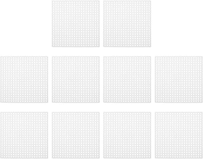 PATIKIL Plastic Mesh Canvas Sheets,10Pcs 3.1 x 3.1inch Cross Needlework Blank Yarn Crafting for Embroidery DIY Bookmarks Cup Mats, White, Square