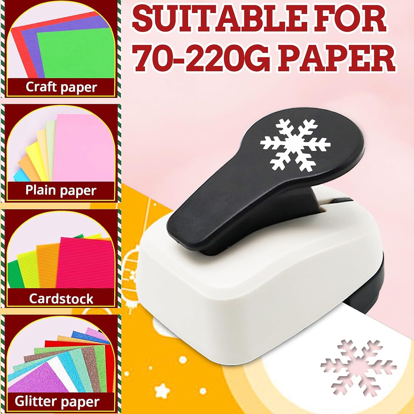 Snowflakes Punch for Crafting, 1 Inch Christmas Punch, Paper Punches for Christmas, Snowflakes Hole Punches, Snowflake Crafts Puncher for Handmade Scrapbook Cards - Crafty Corner