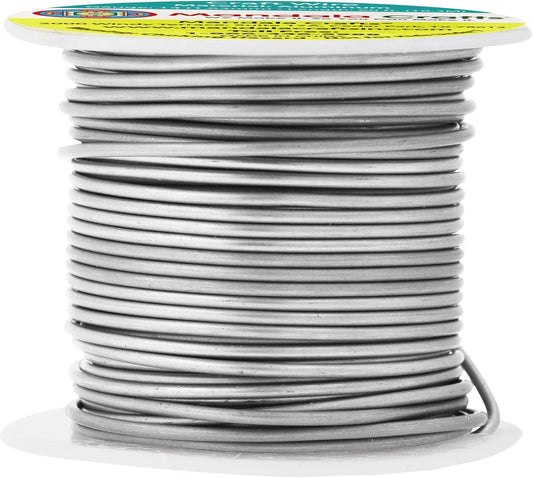 Mandala Crafts 14 Gauge Anodized Aluminum Craft Wire for Jewelry Making - 60 FT Colored Flexible Gray Wire - Bendable for Bonsai Armature Crafting Sculpting - Crafty Corner