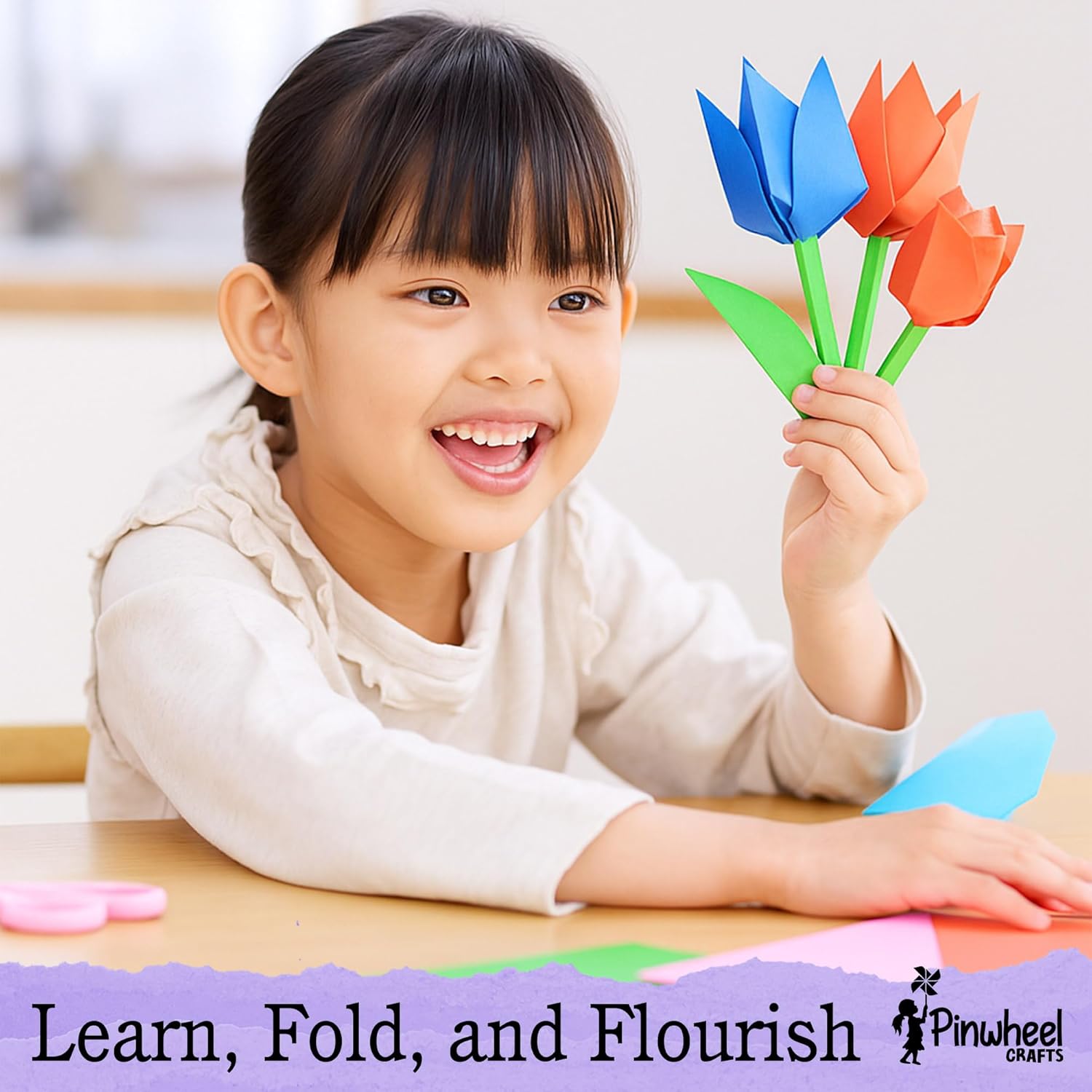 Pinwheel Crafts Origami Papers Kit - Multicolor Flower Origami Kit for Kids,Teens and Adults Ages 6 7 8 9 10 11 12+, Arts and Paper Crafts for Kids 550 Pcs - Fun Foldable Gift - Crafty Corner