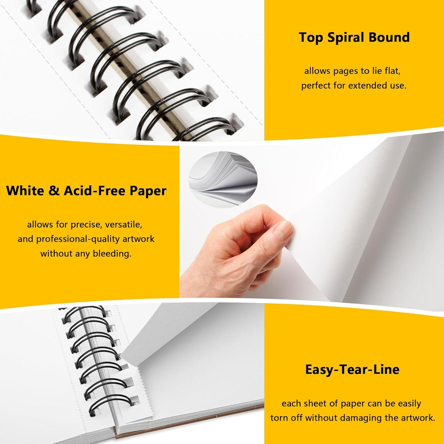 WINNER 5.5" x 8.5" Sketch Book, 4-Pack 400 Sheets Spiral Bound Art Sketchbook, 68lb/100gsm White Acid Free Drawing Pad, Painting Drawing Writing Sketch Pad for Kids, Adults, Teens, Girls & Boys