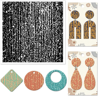 CHGCRAFT Polymer Clay Texture Sheets Sandpaper Texture Silicone Clay Texture Mat Silicone Texture Stamps Clay Modeling Pattern Pad for DIY Clay Jewelry Earrings Clay Mat