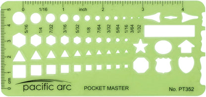 Pacific Arc Pocket Master Template Guide, Featuring Perfect Circles, Hexagons, Triangles, and Squares
