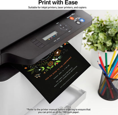 MAXECHO 8.5" × 11" Black Colored Cardstock Bulk 150 Sheets Construction Paper Card Stock Printer Paper for DIY Art Crafts, Cricut Card Making, Scrapbooking, Drawing, Invitations, 180 GSM - Crafty Corner