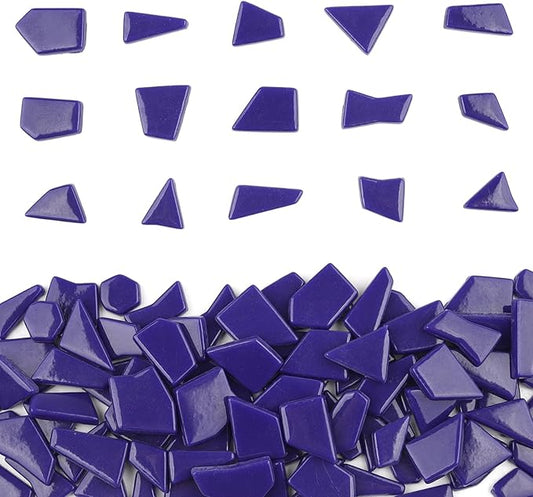 Youway Style Blue Glass Mosaic Tiles for Crafts Bulk,200g Broken Glass Pieces for Mosaic Art Crafts,Garden Mosaic Supplies