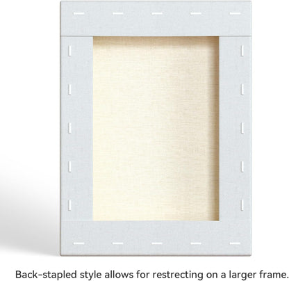 PHOENIX 9x12 Inch 3 Pack Gallery Canvas - 1.5 in Thick Canvases for Painting - Deep Edge 100% Cotton 11 Oz. Gesso Primed White Blank Professional Canvas Oil & Acrylic Paints