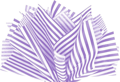 Flexicore Packaging Lilac Purple Pin Stripe Print Gift Wrap Tissue Paper Size: 15 Inch X 20 Inch | Count: 100 Sheets | Color: Lilac Pin Stripe