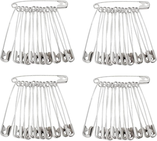 200 PCS 32mm / 1.3 Inch Heavy Duty Quilting Pins, Medium Safety Pins Bulk, Silver Metal Sewing Pins, Sharp Safety Pins for DIY Crafts Jewelry Making Baby Clothing (Nickel Plated)