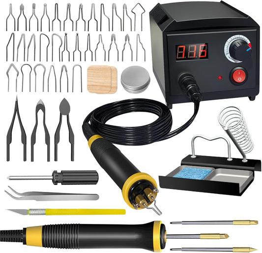 Wood Burning Tool, Wood Burner kit Pen 200~750℃, Wood Burning kit with Digital Thermometer Temperature Adjustable Temperature, 2 pyrographic Wood Burning pens, 36 Wood Burning Pen Tips - Crafty Corner