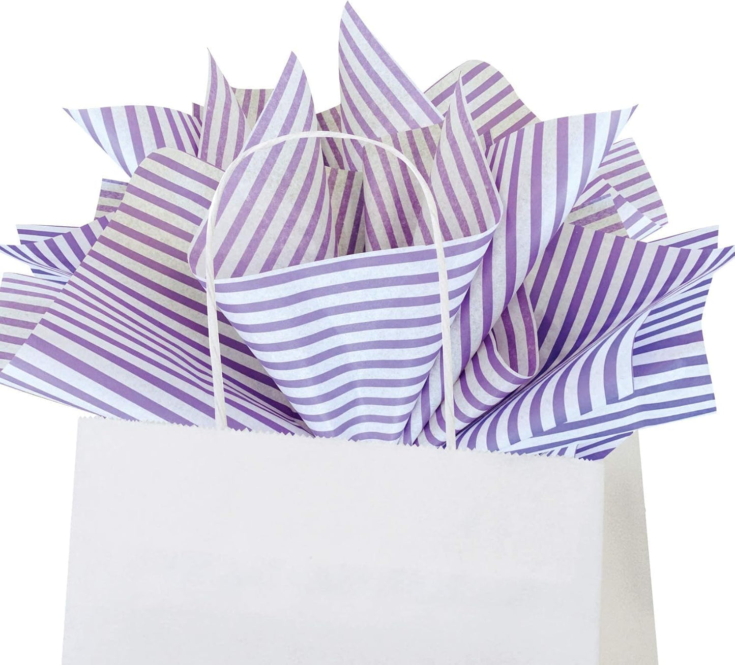 Flexicore Packaging Lilac Purple Pin Stripe Print Gift Wrap Tissue Paper Size: 15 Inch X 20 Inch | Count: 100 Sheets | Color: Lilac Pin Stripe
