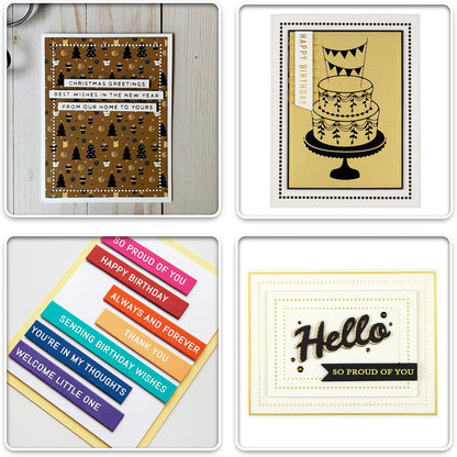 ORIGACH Elegant Everyday Sentiments Words Hot Foil Plate and Die Cuts Sets for DIY Scrapbooking Paper Cards Decor Embossing Foil Handmade Craft