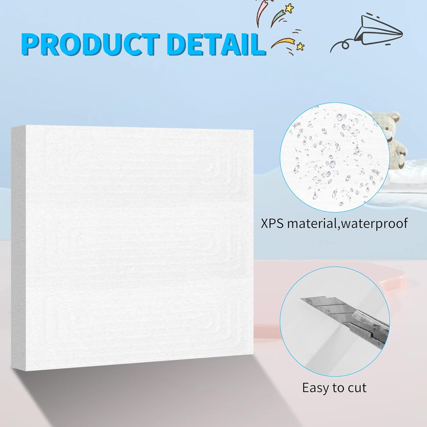 LuckyFoam White 4 Pack 12x12x1 inch Foam Sheets 1 Inch Thick Polystyrene Rectangles XPS Foam Board Craft for Insulating DIY Modeling Art Supplies - Crafty Corner