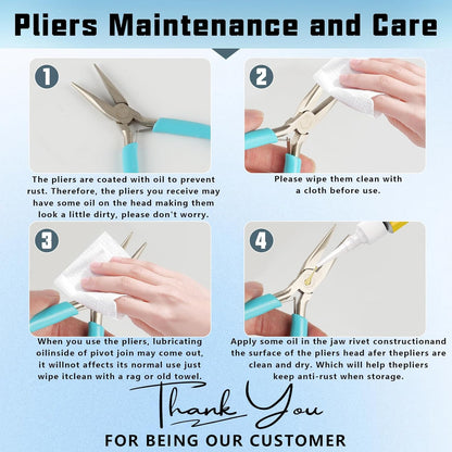 5 Pcs Jewelry Making Pliers Tools,Includes Needle,Round,Chain, Bent & Zipper Pliers for Repair, Wire Wrapping & Crafts DIY Craft Jewelry Making Supplies - Crafty Corner
