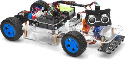 OSOYOO Robot Rc Smart Car DIY Kit to Build for Adults Teens with Servo Power Steering Motor, WiFi, Bluetooth, Code Programmable Compatible with Arduino