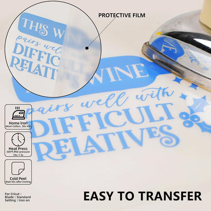 Guangyintong Sky Blue HTV Heat Transfer Vinyl Rolls, 12" X 100ft Iron on Vinyl PVC Adhesive for T-Shirt, Easy to Cut & Weed for DIY Design