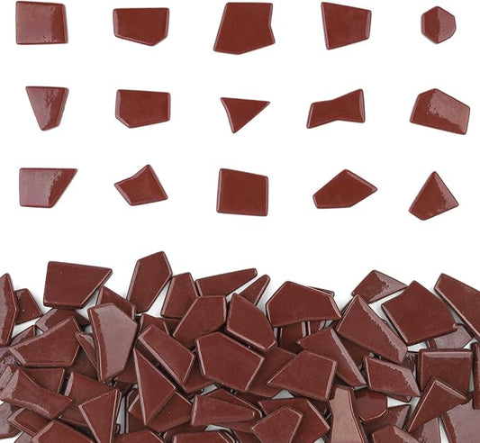 Youway Style Brown Glass Mosaic Tiles for Crafts Bulk,200g Broken Glass Pieces for Spring Mosaic Art Crafts,Garden Mosaic Supplies