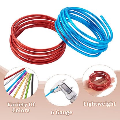 Fashewelry 52 Feet 6 Gauge Aluminum Wire 8 Colors Bendable Metal Sculpting Wire for Jewelry Craft, Dolls Skeleton, Wall Sculpting, Garden Decor