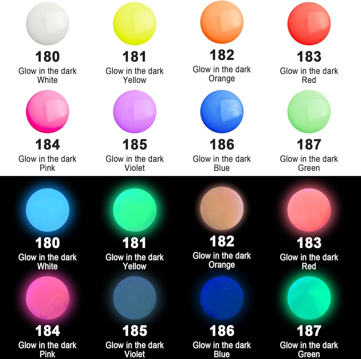 AUREUO Glow in the Dark Acrylic Paint, 8 Colors x 2 Fl Oz / 60ml Neon UV Black Light Paints for Halloween, Rocks, Wood, Craft, Canvas, Paint Party Supplies