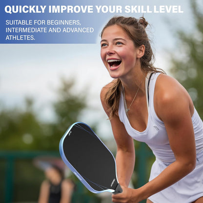 Pickleball Paddles Set of 2 - Graphite Carbon Fiber Pickle Ball Paddle Composite -USAPA Compliant Pro Pickle Racket -14mm Lightweight PP Honeycomb Core -Men's and Women's Outdoor Game Gift Set/Blue