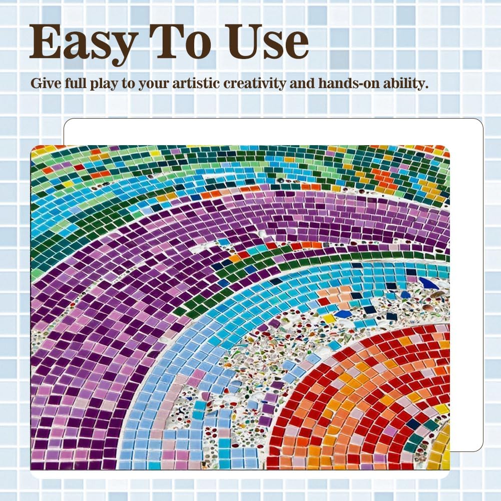 40" x 80" Mosaic Mesh for for Back Mounted Tile with Gloves, Fiberglass Mosaic Mesh Backing Boast for Tile Installation Supplies Tools, Non Sticky (40" x 80")