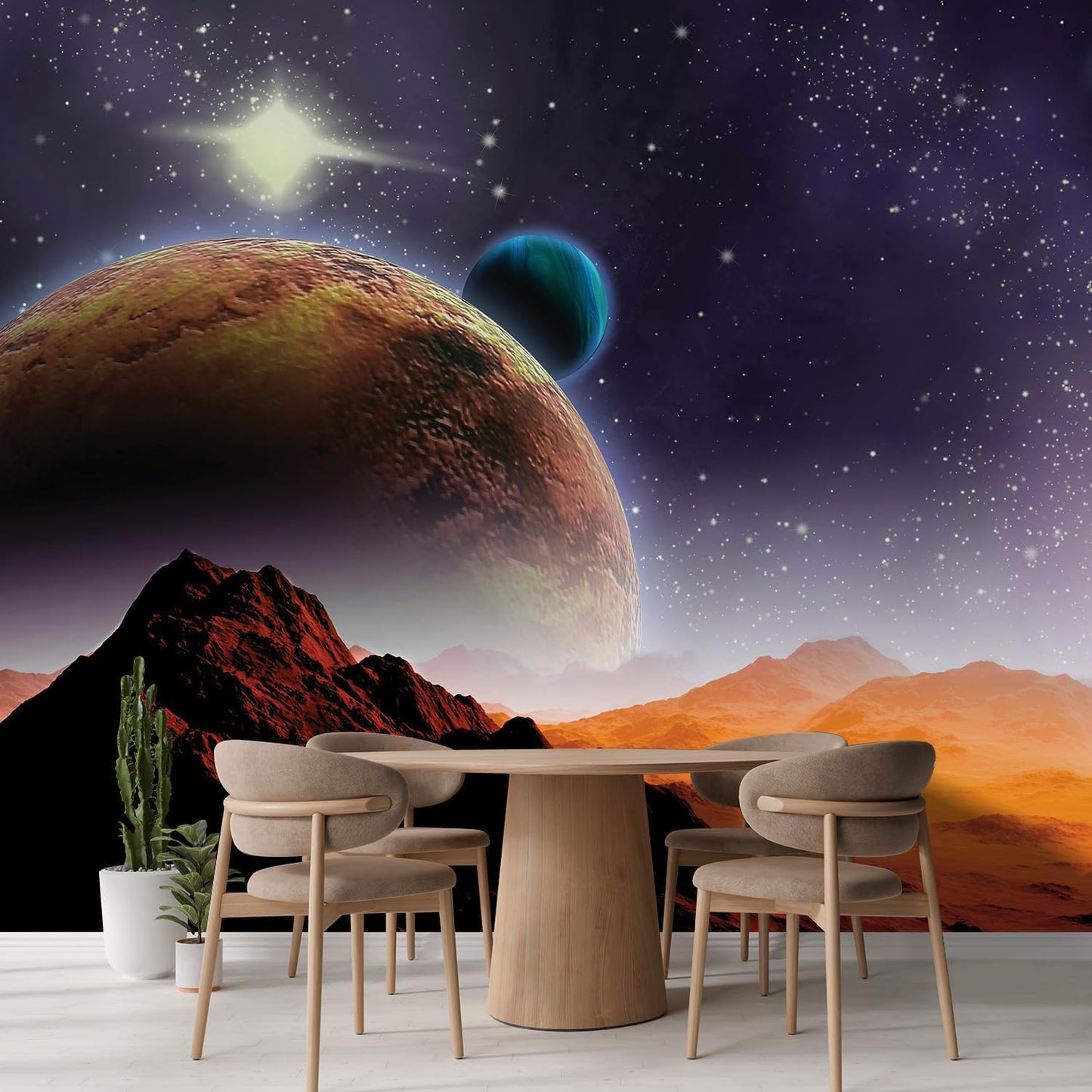 wall26 Wall Sticker/Wall Mural Peering into a Vibrantly Colored Space, Not Peel and Stick, Non-Woven Wallpaper Decorative for Bedroom, Living Room,Office - 132x144 inches