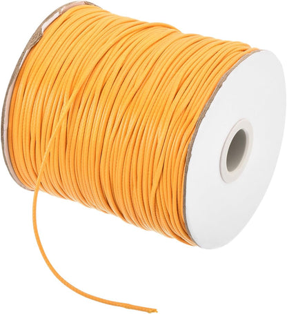 MECCANIXITY Waxed Cord 1.5mm Waxed Polyester Cord 175 Yard Wax String for Bracelet Making,Necklaces, Beading,Jewelry Making and DIY Crafts(Yellow)