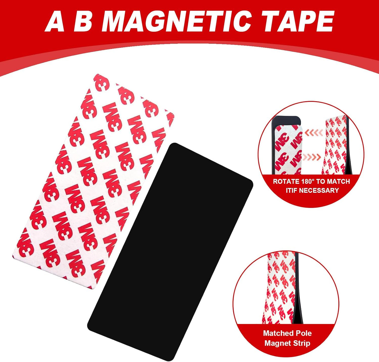 Thaibear Magnetic Strips with Adhesive Backing (20 Pack, 4" x 2") Strong Flexible Magnetic Tape for DIY, Crafts, Fridge - Sticky Magnet Tape Strip for Wall