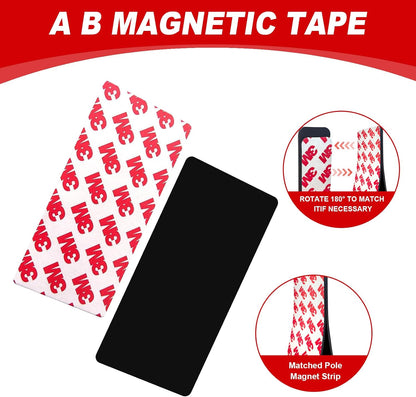 Thaibear Magnetic Strips with Adhesive Backing (20 Pack, 4" x 2") Strong Flexible Magnetic Tape for DIY, Crafts, Fridge - Sticky Magnet Tape Strip for Wall